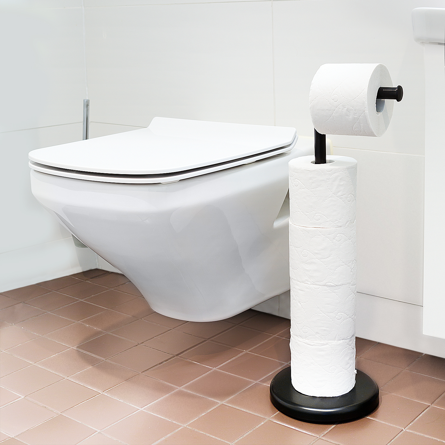 Chrome en acier inoxydable Zotti Porte-rouleau de papier toilette autocollant de haute qualité pour salle de bain remplacement facile